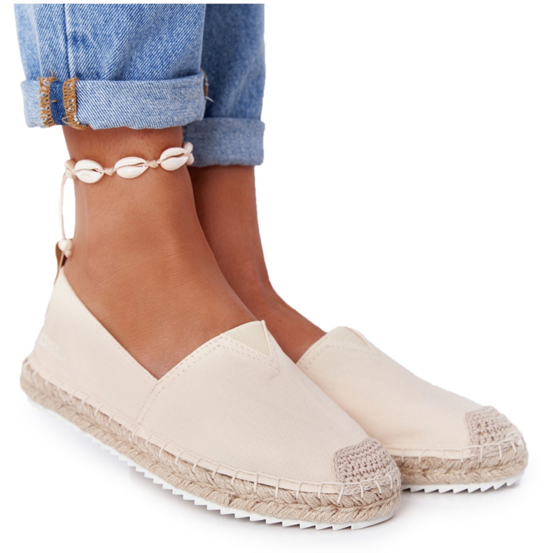 Espadrilky na pletené podrážce Big Star HH274501 béžová béžový