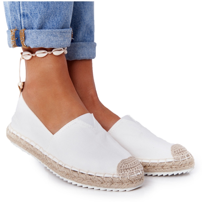 Espadrilky na pletené podrážce Big Star HH274493 bílá bílý