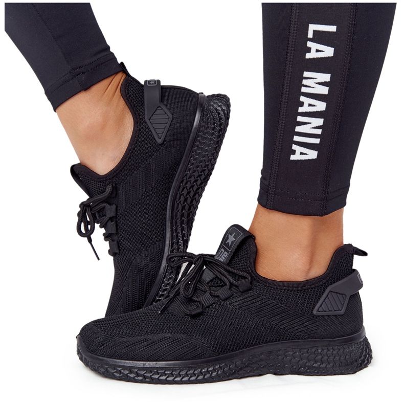 Dámské sklouznutí černé sportovní boty černá