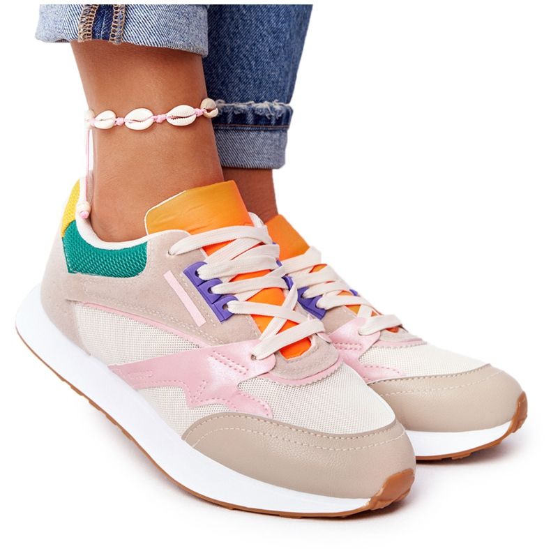 PS1 Dámské sportovní boty Tenisky béžové po hodině béžový vícebarevný