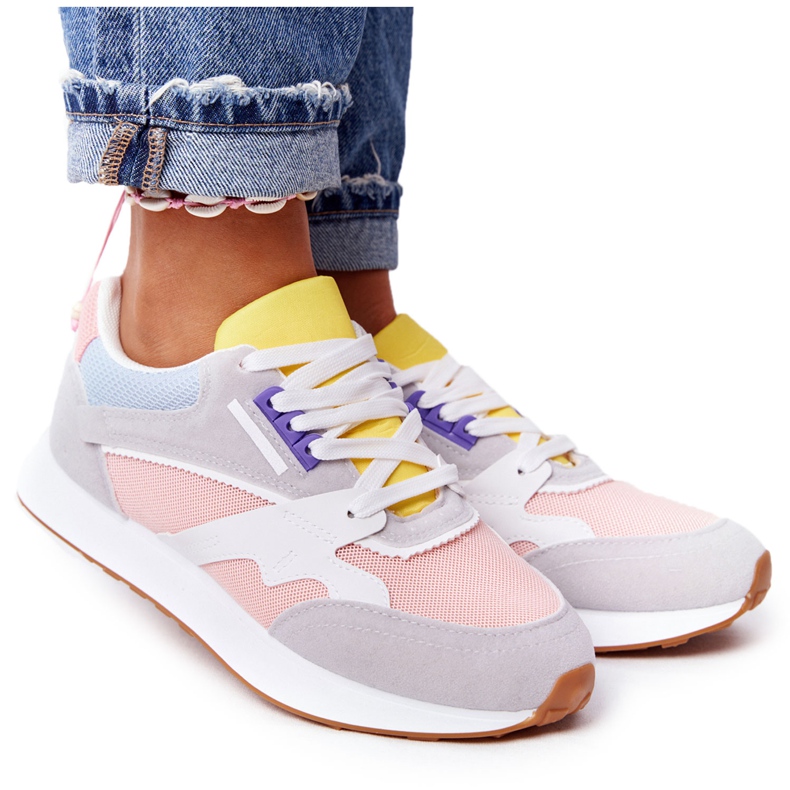 PS1 Dámské sportovní boty Tenisky růžovo-šedé po hodině růžový šedá vícebarevný