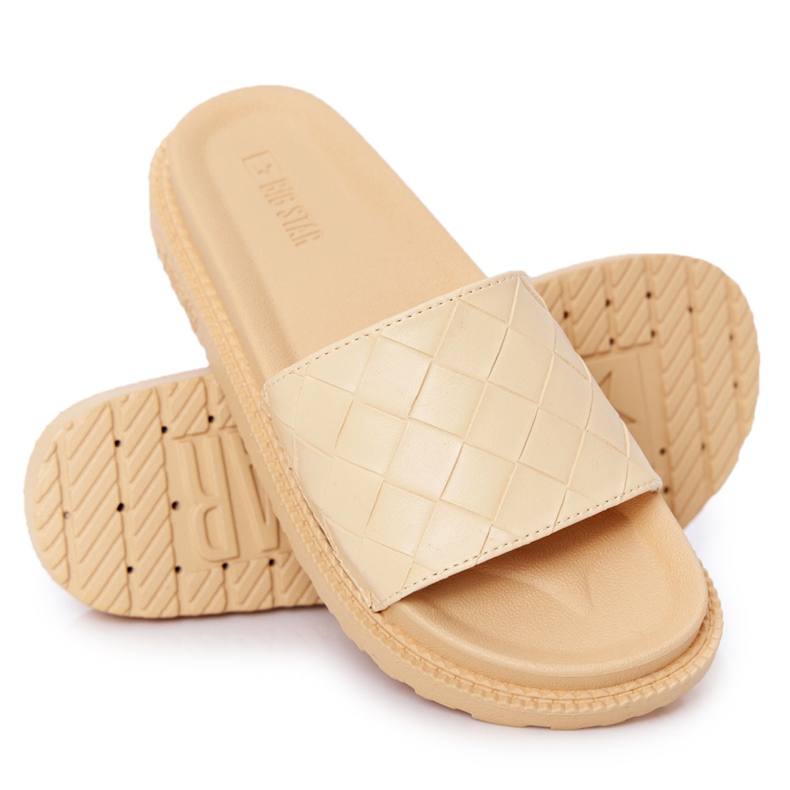 Dámské pantofle na platformě Big Star HH274689 Yellow žlutá