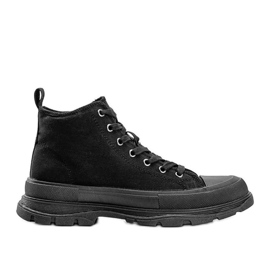 Černé vysoké tenisky na tlusté podrážce Evelin černý