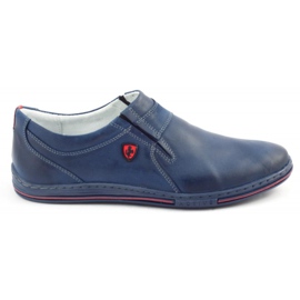 Polbut Pánská kůže Brogues 362 Navy Blue námořnická modř