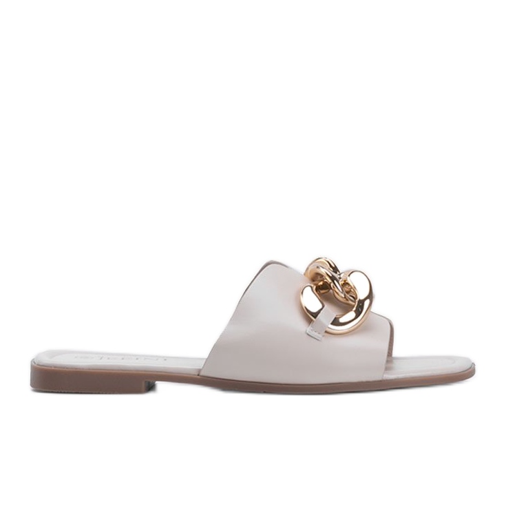 Béžové pantofle se zlatým řetězem Liberty béžový