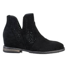 S. BARSKI Jarní boty s vyříznutým S.BARSKI černý