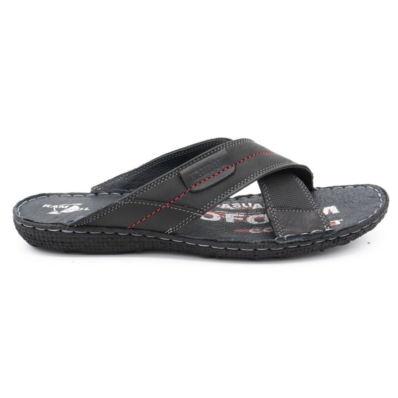 Kampol Pánské kožené pantofle 200 / P / 3 černé černá