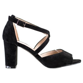 Semišové sandály VINCEZA černý