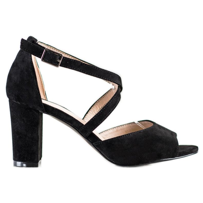 Semišové sandály VINCEZA černá