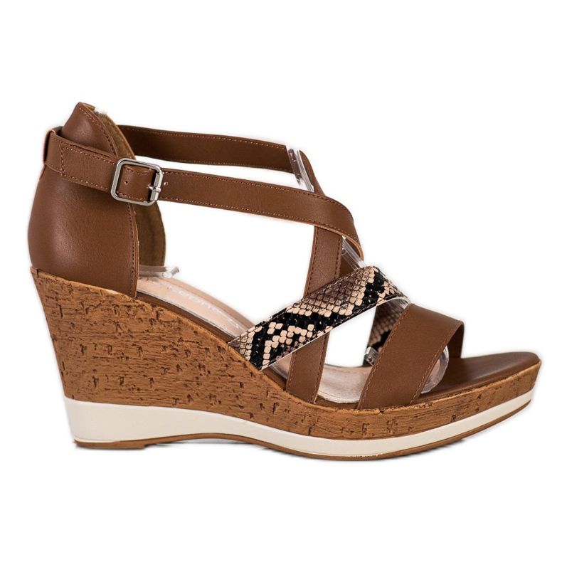 Sergio Leone Hnědé Sandály Na Klínu hnědý