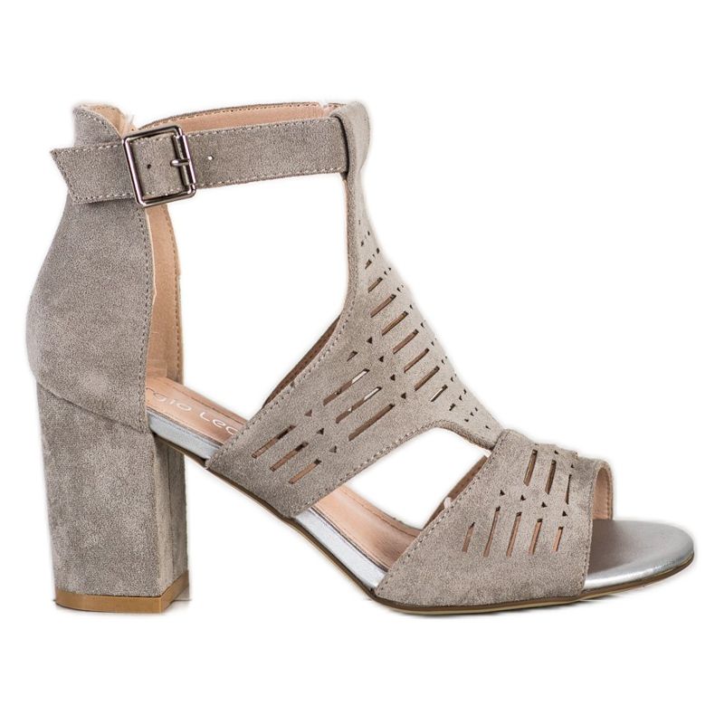 Prolamované sandály Sergio Leone béžový