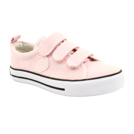 Tenisky na suchý zip American Club pink LH63 / 21 růžový