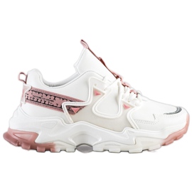 SHELOVET Tenisky s růžovými vložkami bílý