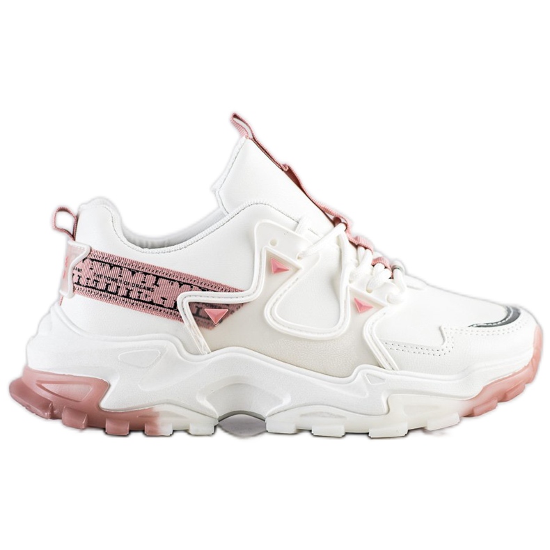 SHELOVET Tenisky s růžovými vložkami bílý