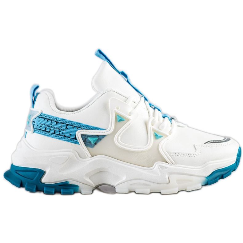 SHELOVET Tenisky s modrými módními vložkami bílý