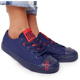 Dámské tenisky Big Star HH274676 Navy Blue červený námořnická modř