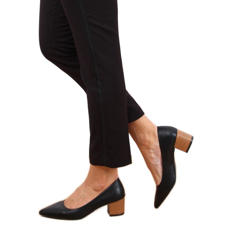 Lodičky na širokých podpatcích černé CL76P Black černá