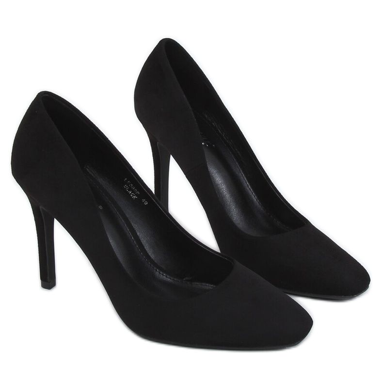 Černé dámské vysoké podpatky LE080P Black černá