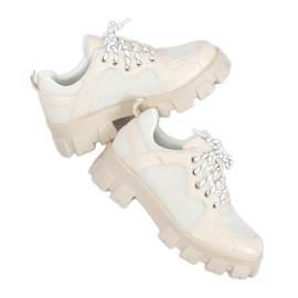 Mokasíny NC1129 béžové s vysokou podrážkou béžový