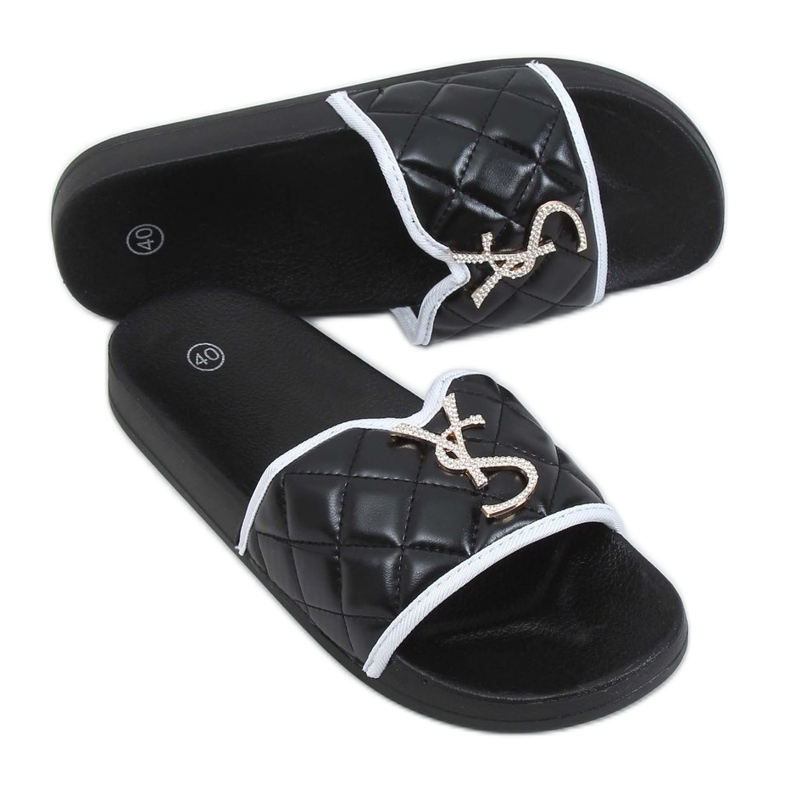 Černé dámské pantofle BG77P černé černá Černé dámské pantofle BG77P černé černá