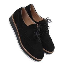 Černé dámské šněrované mokasíny 8998-46 Black černý