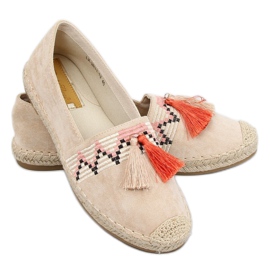 Boho espadrilles s třásněmi v béžové barvě LX-3R11 Beige béžový Boho espadrilles s třásněmi v béžové barvě LX-3R11 Beige béžový