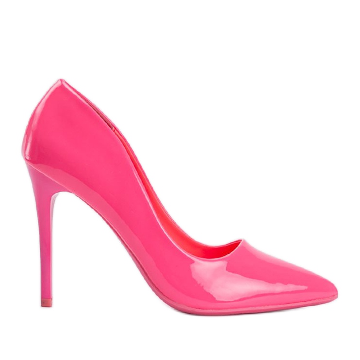 Růžově lakované podpatky Angely růžový