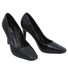 Černé dámské vysoké podpatky LE081P Black černý