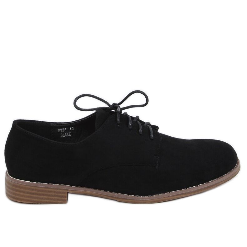 Černé krajkové mokasíny G325 Black černá