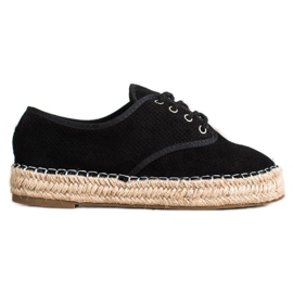 SHELOVET Semišové espadrilky černý