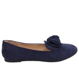 Tmavě modré mokasíny pro ženy 9086 Blue námořnická modř