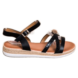 Weide Pohodlné černé sandály černá Weide Pohodlné černé sandály černá