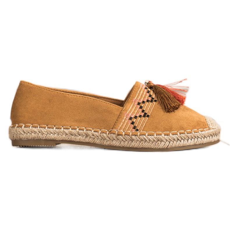 Best Shoes Módní espadrilky s ornamenty hnědý