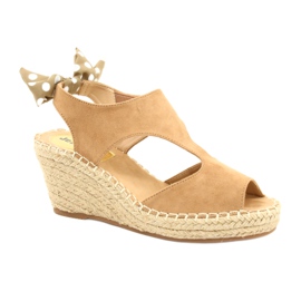 Dámské sandály Beige Espadrille s lukem Jezzi 21SD98-3593 béžový
