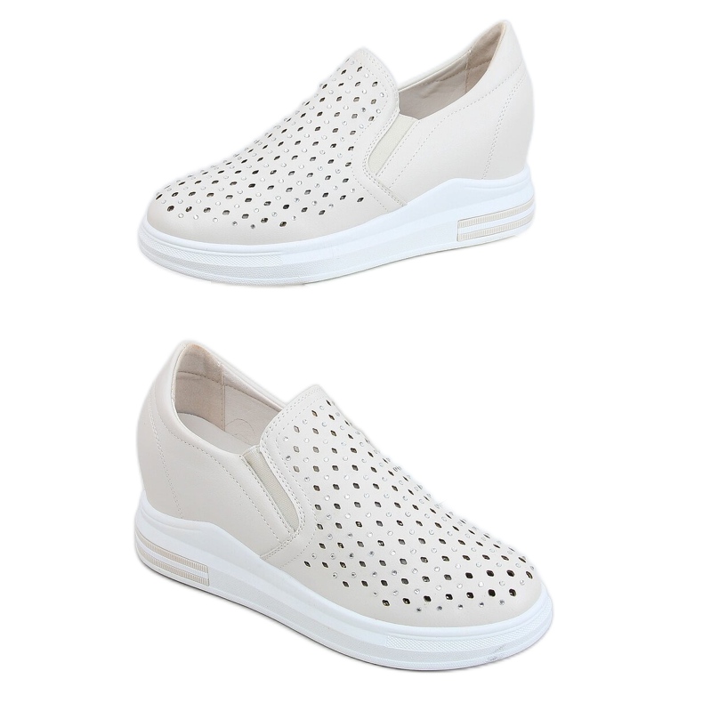 Tenisky se nazouvají na béžový klín HY-251 Beige