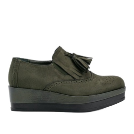 Zelené semišové boty na klínu Makenzie zelená