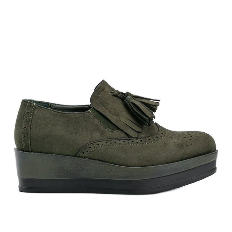 Zelené semišové boty na klínu Makenzie zelená