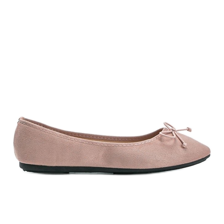 Růžové semišové balerínky s mašlí Aiyana růžový Růžové semišové balerínky s mašlí Aiyana růžový