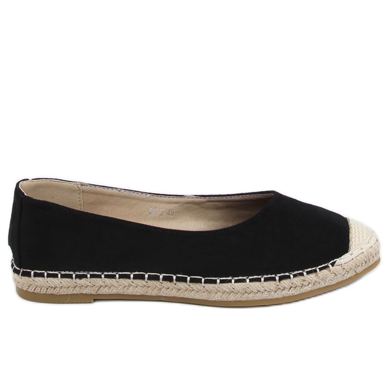 Černé dámské espadrilky CD-3 Black černá Černé dámské espadrilky CD-3 Black černá
