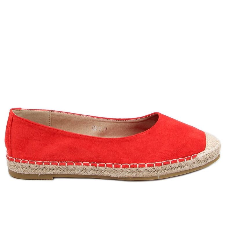 Červené dámské espadrilky CD-3 Red