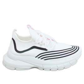 Bílé sportovní ponožky BX1820-SP WHITE / BLACK bílý černý