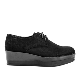 Černé semišové boty na vysoké podrážce Elisabeth černá