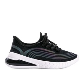 Černé nazouvací tenisky s holografickým vzorem Delaney černá Černé nazouvací tenisky s holografickým vzorem Delaney černá