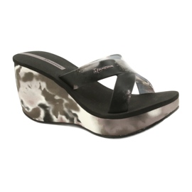 Dámské klínové pantofle Ipanema 83071 Lipsick Straps VII černý šedá