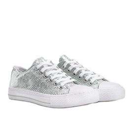 Zelené tenisky s motivem metalické hadí kůže Melinda zelená