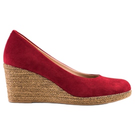 Semišové lodičky VINCEZA červené