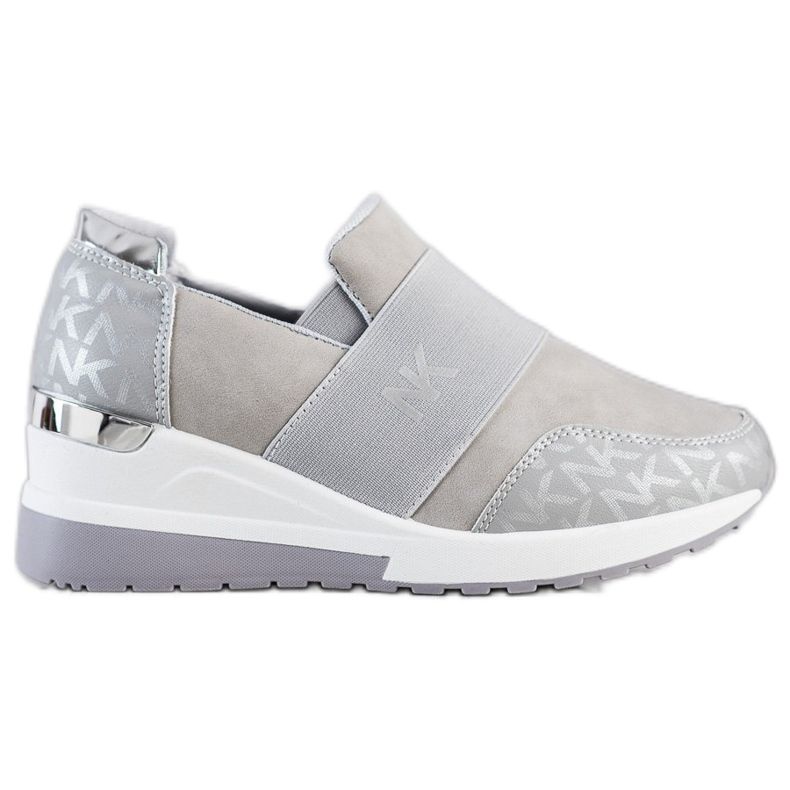 SHELOVET Nazouvací šedé tenisky šedá