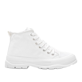 Bílé vysoké tenisky na tlusté podrážce Evelin bílý