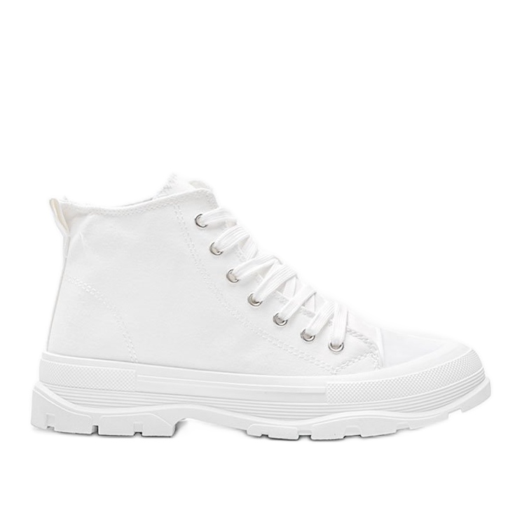 Bílé vysoké tenisky na tlusté podrážce Evelin bílý