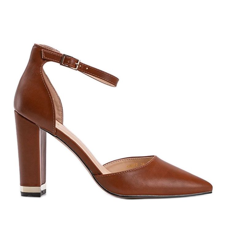 Hnědé lodičky na sloupku Kaelyn hnědý